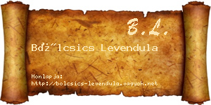 Bölcsics Levendula névjegykártya